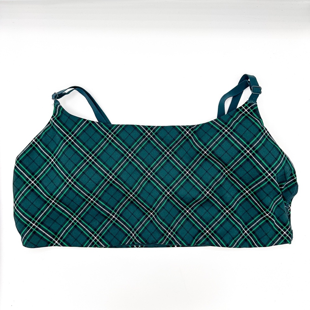 VS Pink Green Plaid Wireless Bralette - Picture 1 of 3